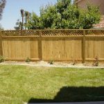 Wood fence with lattice